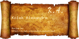 Kolek Alexandra névjegykártya